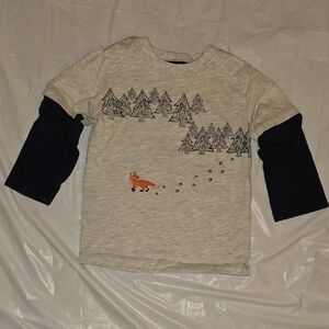 Gymboree Boys Pine Trees And Fox Long Sleeve Shirt 18 - 24 Months